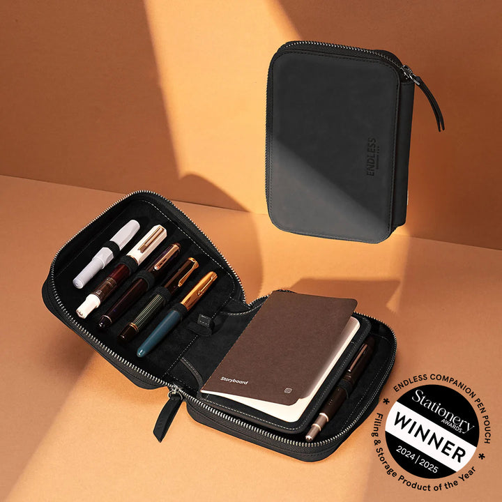 Endless Companion Leather Adjustable Pen Pouch - 10 Pens - Black