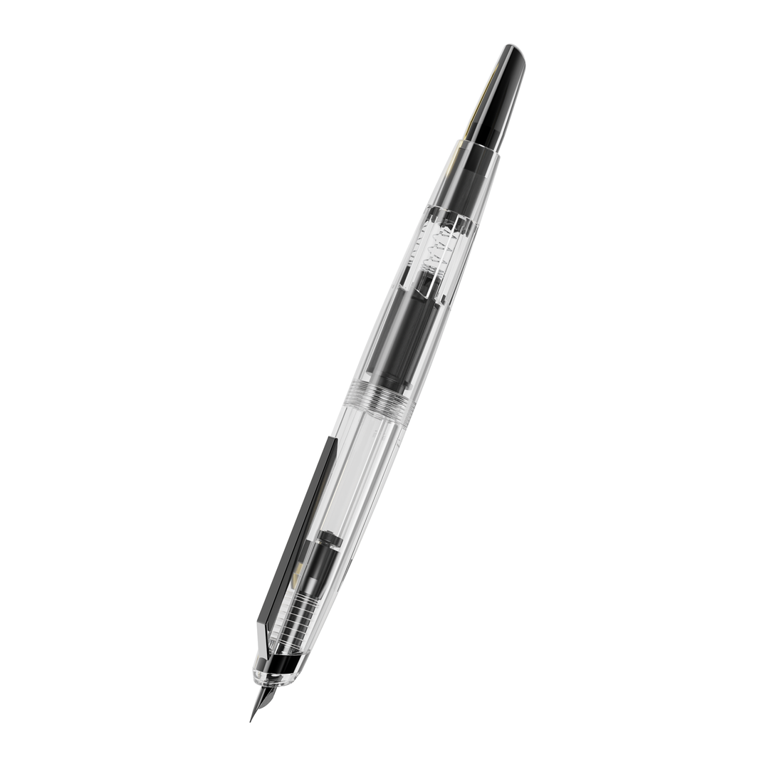 Endless Phantom Retractable Fountain Pen - Clear Black