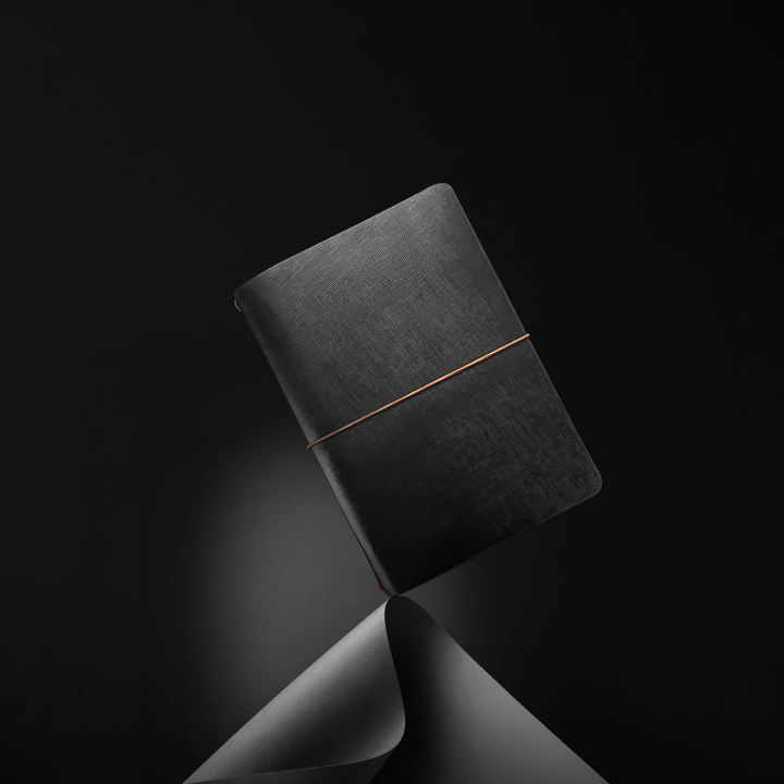 Explorer - Refillable SAFFIANO Leather Journal Regalia Paper - Black A5