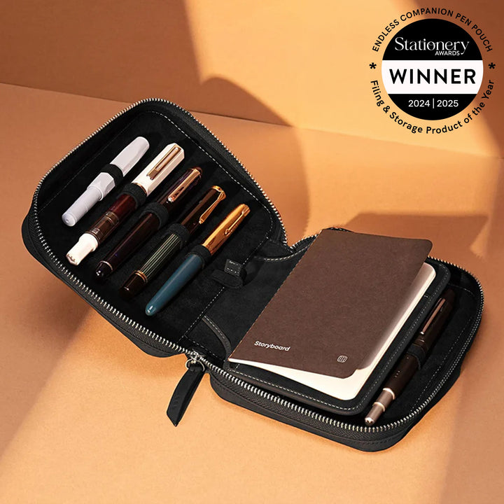 Endless Companion Leather Adjustable Pen Pouch - 10 Pens - Black