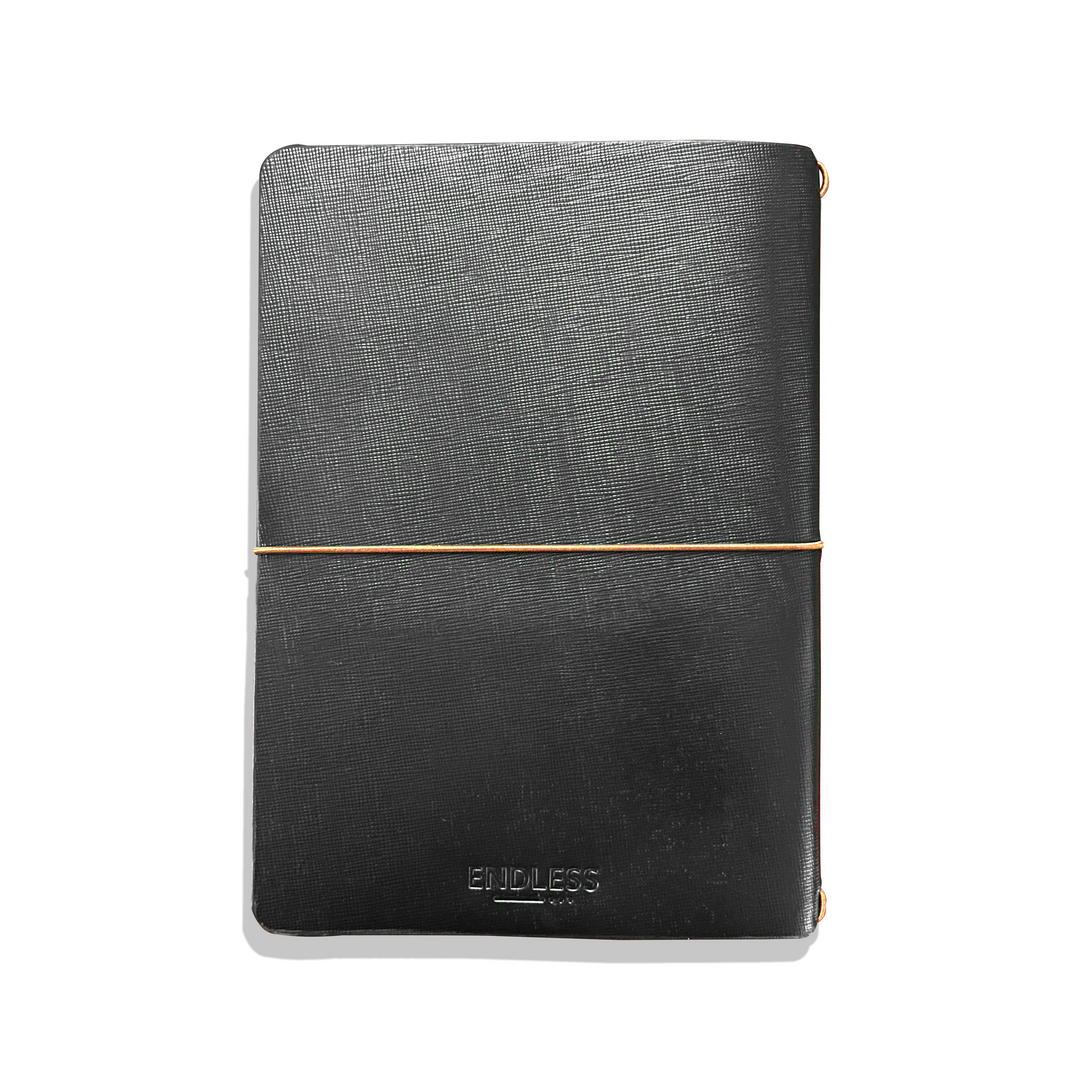 Explorer - Refillable SAFFIANO Leather Journal Regalia Paper - Black A5