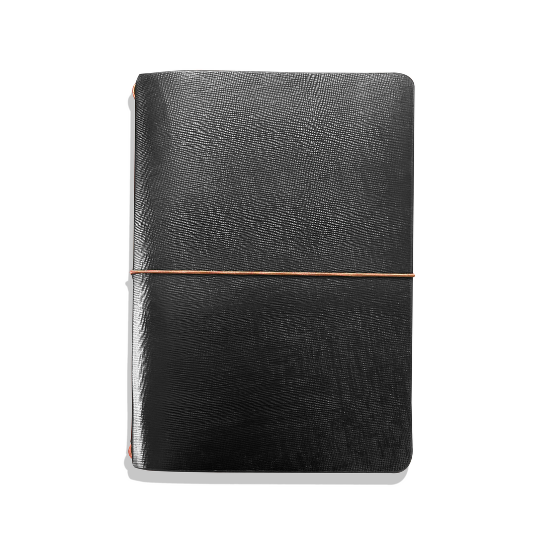 Explorer - Refillable SAFFIANO Leather Journal Regalia Paper - Black A5
