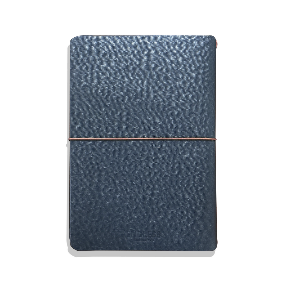 Explorer - Refillable SAFFIANO Leather Journal Regalia Paper - Blue A5