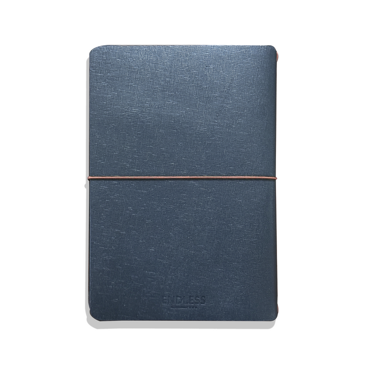 Explorer - Refillable SAFFIANO Leather Journal Regalia Paper - Blue A5