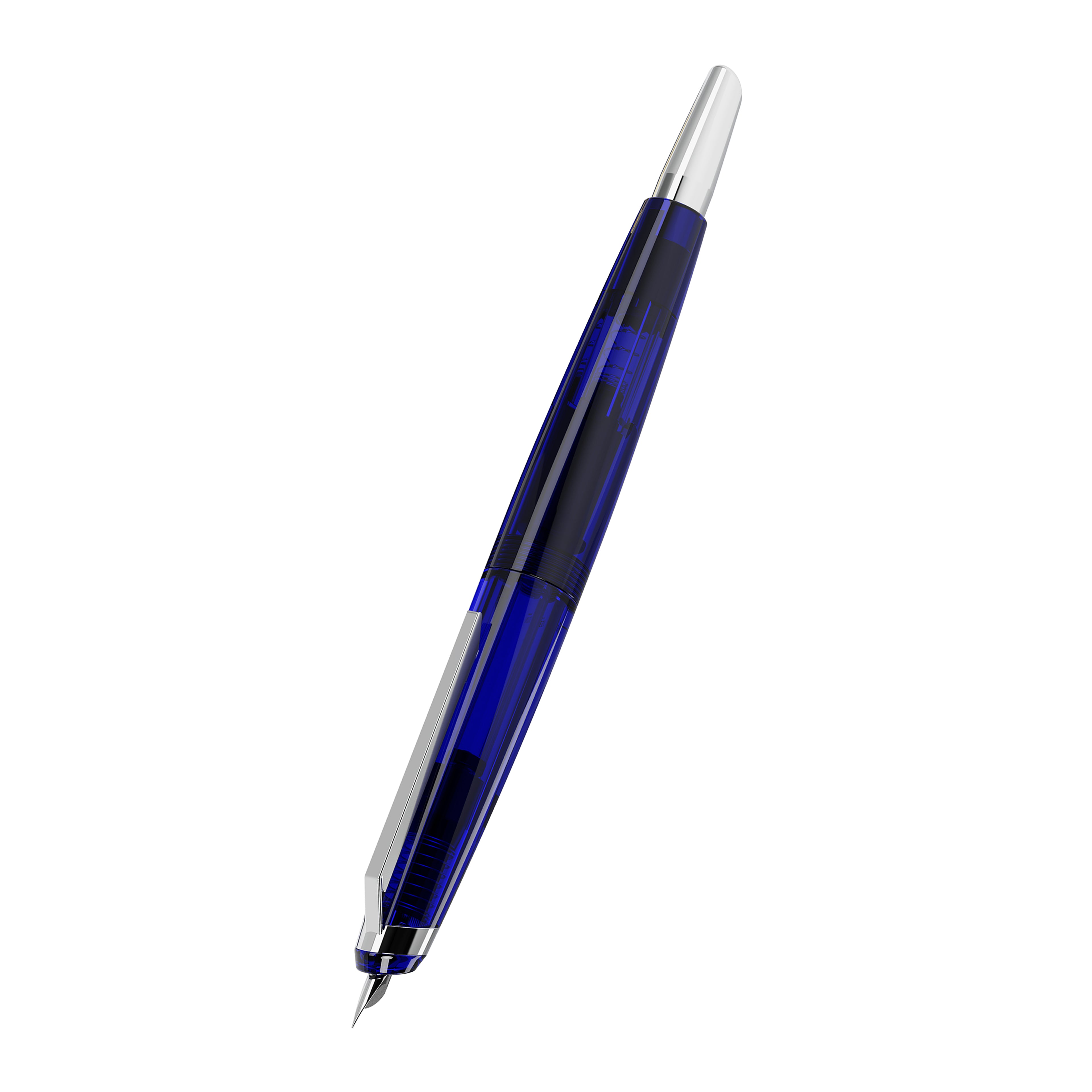 Endless Phantom Retractable Fountain Pen - Nebula Blue Chrome