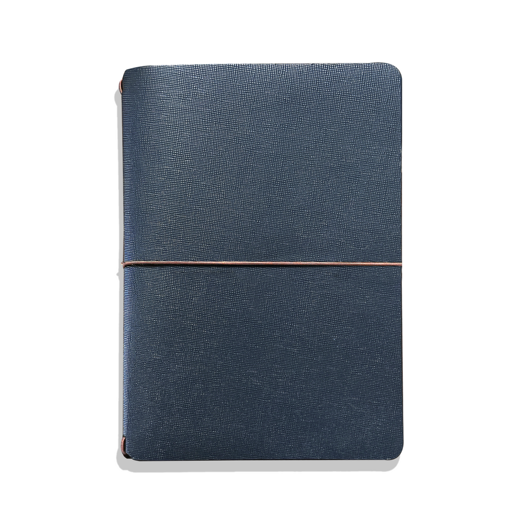 Explorer - Refillable SAFFIANO Leather Journal Regalia Paper - Blue A5