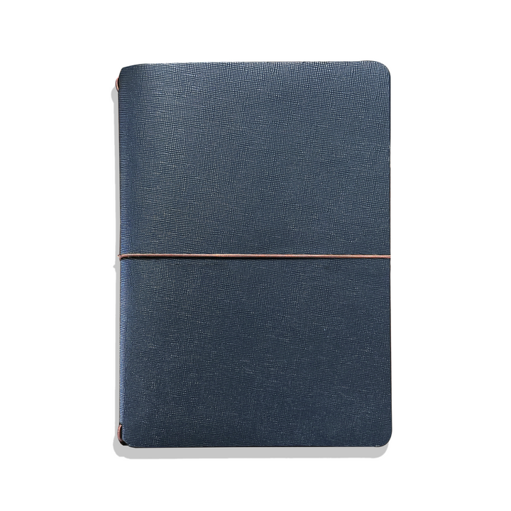 Explorer - Refillable SAFFIANO Leather Journal Regalia Paper - Blue A5