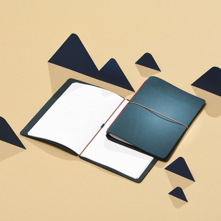 CLEARANCE SALE: Explorer - Refillable Leather Journal Regalia Paper - Blue