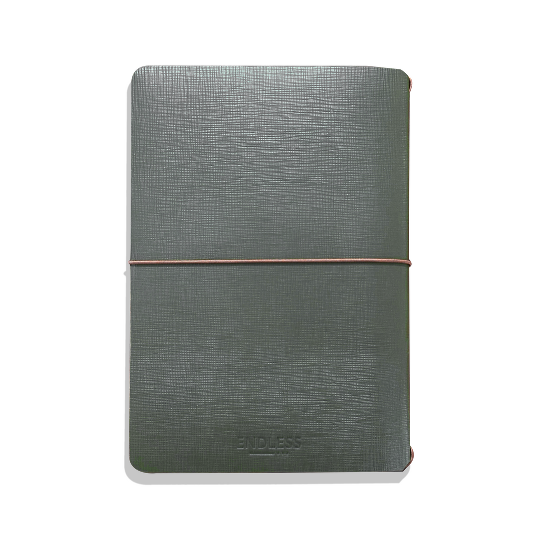 Explorer - Refillable SAFFIANO Leather Journal Regalia Paper - Green A5