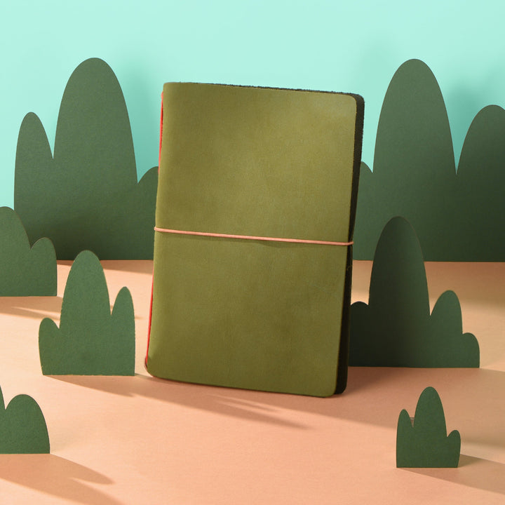 CLEARANCE SALE Explorer - Refillable Leather Journal Regalia Paper - Green