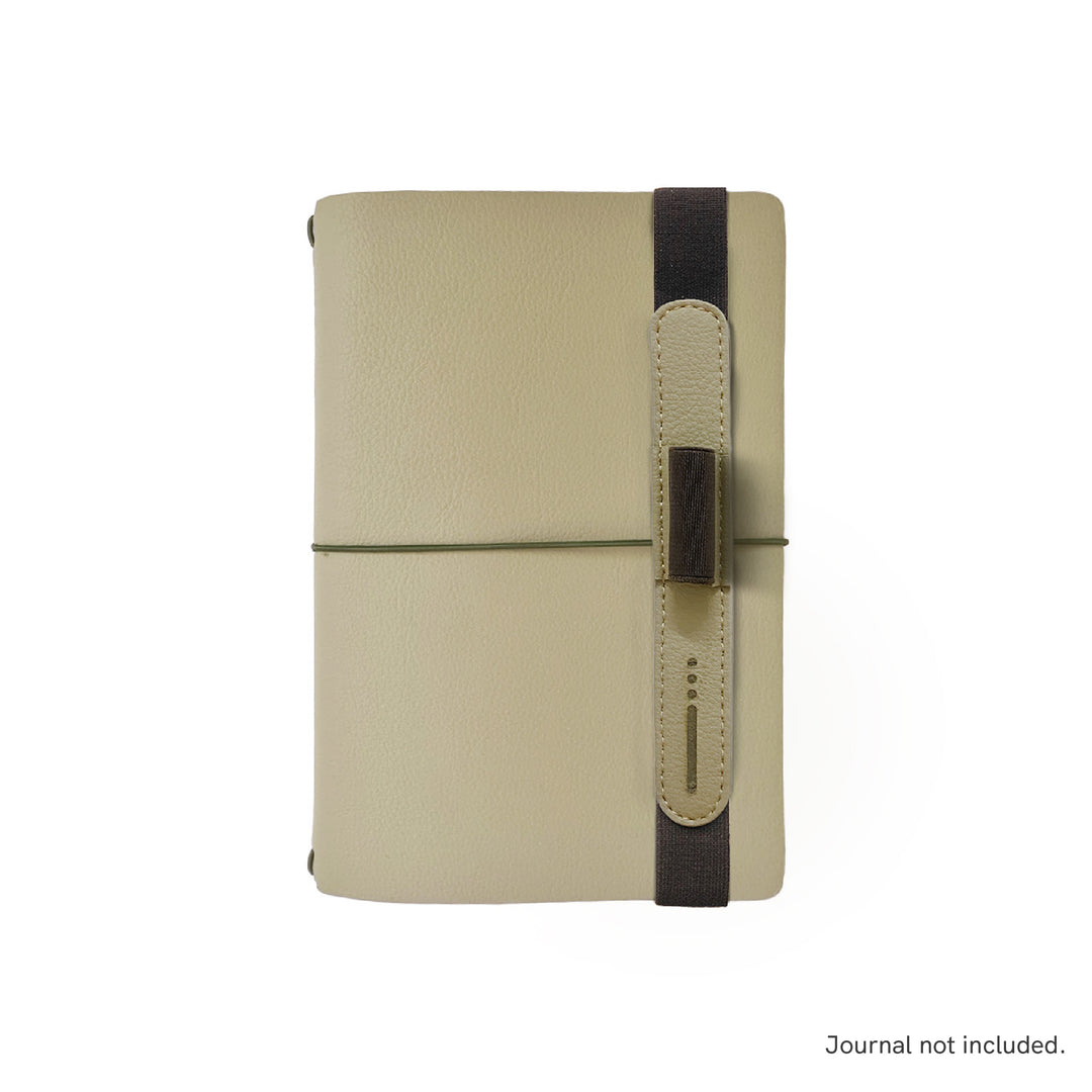 Open - Type Cactus Leather Pen Loop - Beige