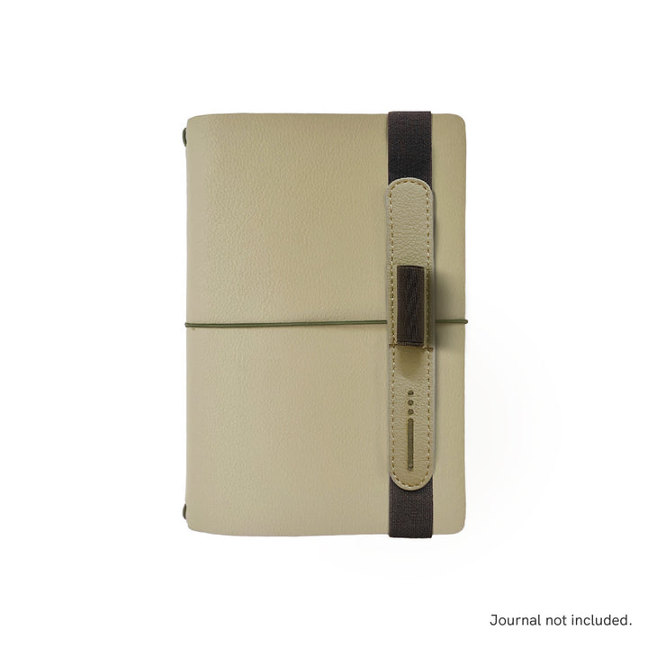 Open - Type Cactus Leather Pen Loop - Beige