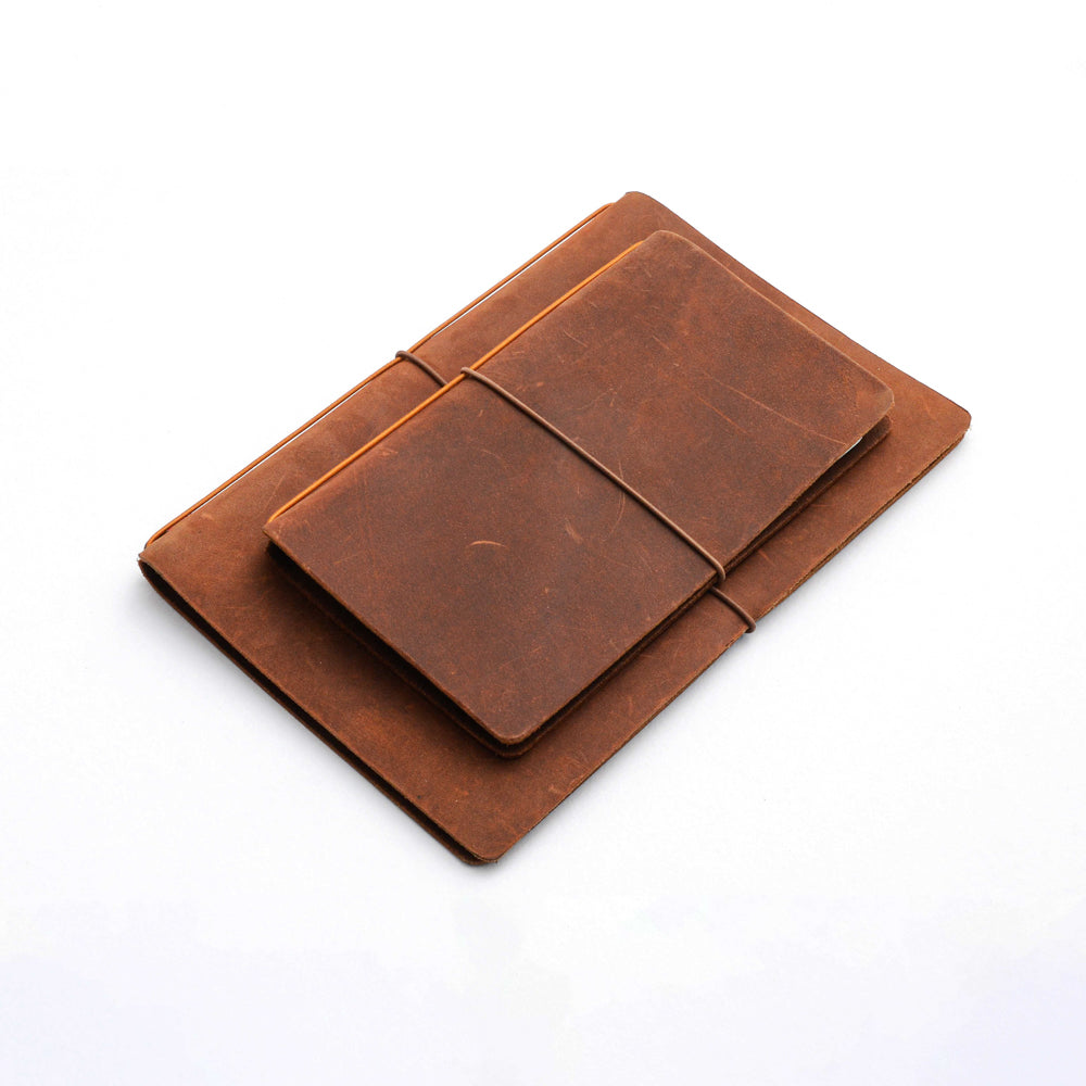 CLEARANCE SALE: Explorer Pocket - Refillable Leather Journal Tomoe River Paper - Brown